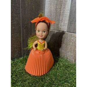 Vintage 1990s Tonka Cupcake Doll Orange Skirt 5" Hula Girl Toy‎